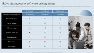 Sales Management Software Pricing Plans Developing Actionable Sales Plan Tactics