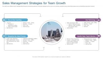 Sales Management Strategies For Team Growth