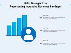 Sales manager icon representing increasing revenues bar graph