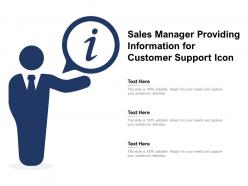 Sales manager providing information for customer support icon