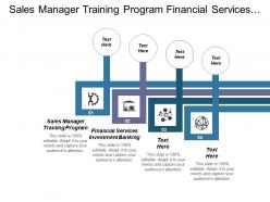 Sales manager training program financial services investment banking cpb