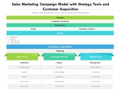 Sales marketing campaign model with strategy tools and customer acquisition