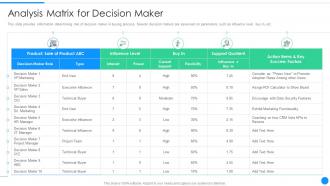 Sales marketing orchestration account nurturing analysis matrix decision maker
