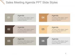 Sales meeting agenda ppt slide styles