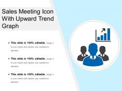 Sales meeting icon with upward trend graph