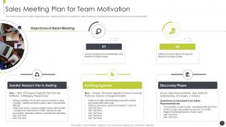 Sales meeting plan for team motivation sales best practices playbook