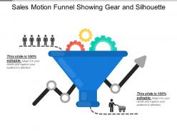 Sales motion funnel showing gear and silhouette