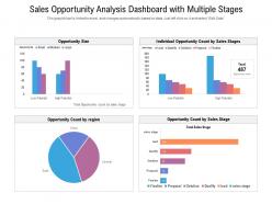 Sales opportunity analysis dashboard with multiple stages
