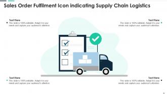 Sales Order Fulfilment Icon Indicating Supply Chain Logistics