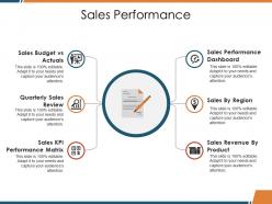 Sales performance ppt visual aids files