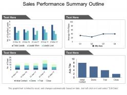 Sales performance summary outline ppt slides download