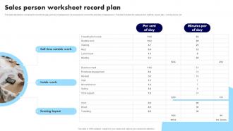 Sales Person Worksheet Record Plan