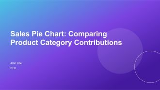 Sales Pie Chart Comparing Product Category Contributions PPT Mockup AT