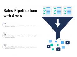 Sales pipeline icon with arrow