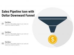 Sales Pipeline Icon With Dollar Downward Funnel
