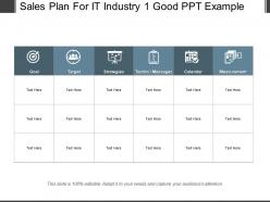 Sales plan for it industry 1 good ppt example