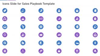 Sales playbook template icons slide for sales playbook template