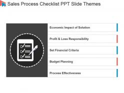 Sales process checklist ppt slide themes