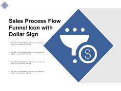 Sales process flow funnel icon with dollar sign