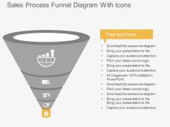 Sales process funnel diagram with icons flat powerpoint design