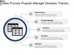 Sales process program manager develops themes business plan