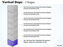 Sales process vertical steps with 7 stages