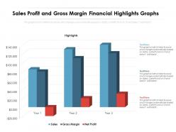 Sales profit and gross margin financial highlights graphs