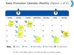 Sales promotion calendar monthly option ppt powerpoint presentation professional backgrounds