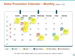 Sales promotion calendar monthly option ppt show infographic template