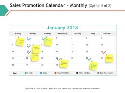 Sales promotion calendar monthly sales ppt powerpoint presentation show files