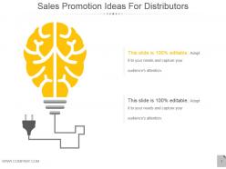 Sales promotion ideas for distributors powerpoint topics