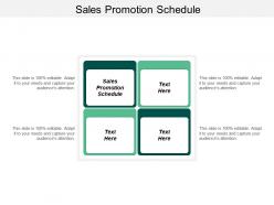 Sales promotion schedule ppt powerpoint presentation infographic template gridlines cpb
