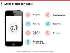 Sales promotion tools premiums ppt powerpoint presentation file graphics