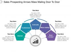 Sales prospecting arrows mass mailing door to door