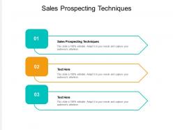 Sales prospecting techniques ppt powerpoint presentation ideas inspiration cpb
