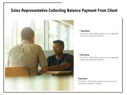 Sales representative collecting balance payment from client