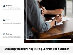 Sales representative negotiating contract with customer