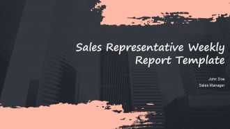 Sales Representative Weekly Report Template PPT Structure ACP
