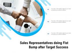 Sales Representatives Doing Fist Bump After Target Success