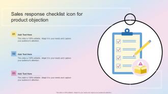 Sales Response Checklist Icon For Product Objection