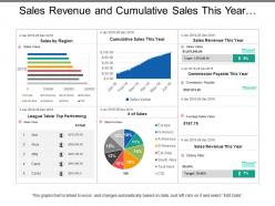 Sales revenue and cumulative sales this year dashboards