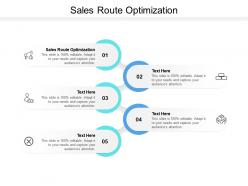 Sales route optimization ppt powerpoint presentation infographics slides cpb
