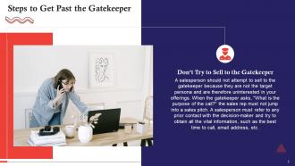 Sales Strategies For Getting Past The Gatekeeper Training Ppt Customizable Appealing