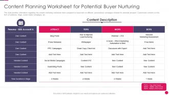 Sales strategies playbook content planning worksheet for potential buyer