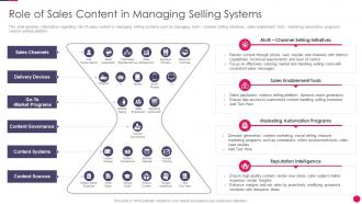 Sales strategies playbook role of sales content in managing selling systems