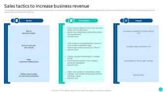 Sales Tactics To Increase Business Revenue