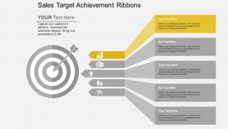 Sales target achievement arrows flat powerpoint design