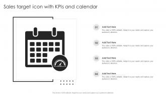 Sales Target Icon With KPIs And Calendar