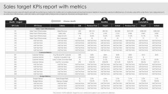 Sales Target KPIs Report With Metrics