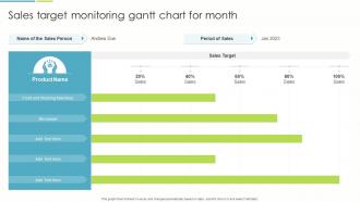 Sales Target Monitoring Gantt Chart For Month